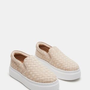 Steve Madden Woven Slip-On Sneakers in Beige